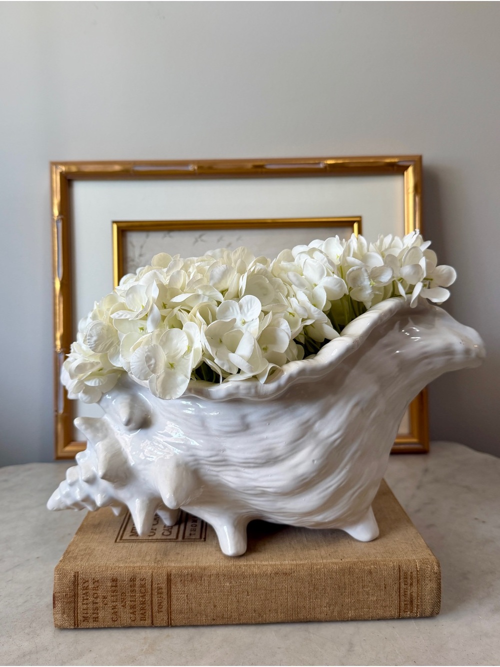 Vintage Mid-Century Atlantic Mold Conch Shell Planter